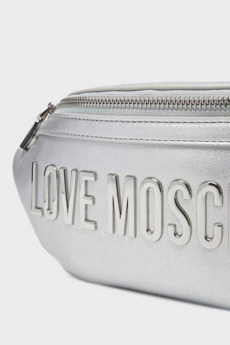 Love Moschino Logolu Ayarlanabilir Askılı Bayan Çanta JC4195PP1MKD196B GÜMÜŞ - 4