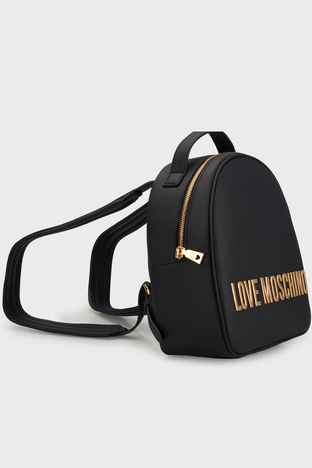 Love Moschino - Love Moschino Logolu Ayarlanabilir Çift Askılı Bayan Sırt Çantası JC4197PP1MKD0000 SİYAH (1)