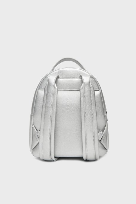 Love Moschino Logolu Ayarlanabilir Çift Askılı Bayan Sırt Çantası JC4197PP1MKD196B GÜMÜŞ - 2