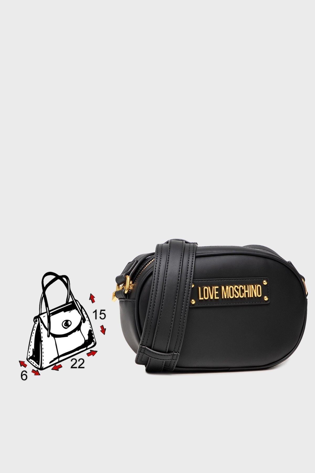 Love Moschino Logolu Ayarlanabilir Omuz Askılı Bayan Çanta S JC4306PP0DKN0000 SİYAH