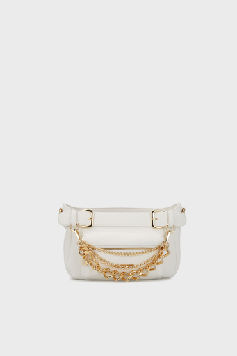Love Moschino Logolu Çıkarılabilir Aksesuarlı Fermuarlı Bayan Çanta JC4289PP0GKT0100 BEYAZ - 1