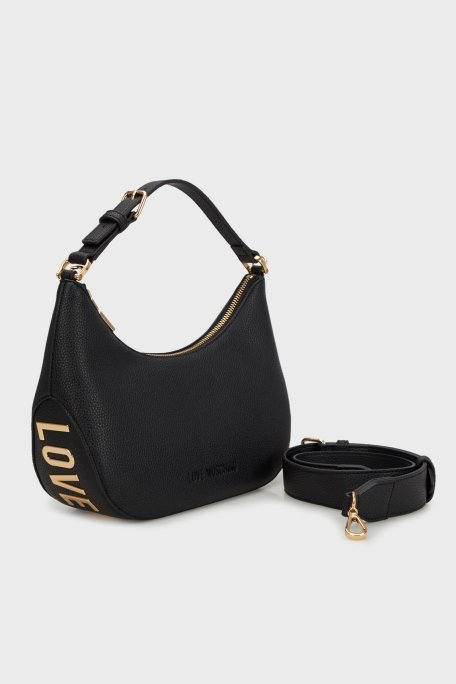 Love Moschino Logolu Çıkarılabilir Askılı Bayan Çanta JC4018PP1MLT0000 SİYAH - 7