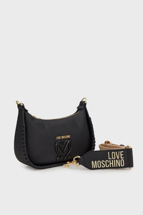 Love Moschino Logolu Çıkarılabilir Askılı Bayan Çanta JC4128PP1MLJ0000 SİYAH - 1