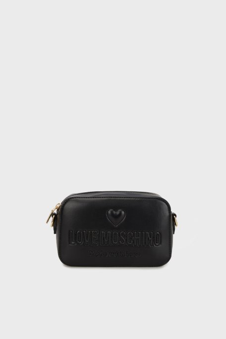 Love Moschino Logolu Çıkarılabilir Askılı Bayan Çanta JC4220PP0MKF0000 SİYAH - 4