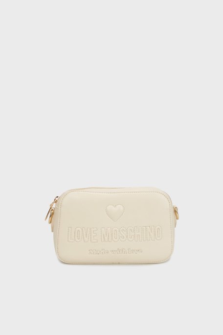 Love Moschino Logolu Çıkarılabilir Askılı Bayan Çanta JC4220PP0MKF0110 BEJ - 1