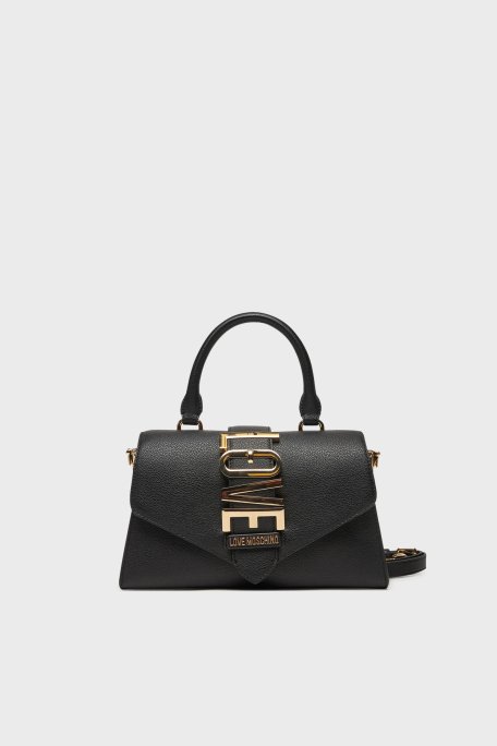 Love Moschino Logolu Çıkarılabilir Askılı Bayan Çanta JC4226PP0MKC0000 SİYAH - 1