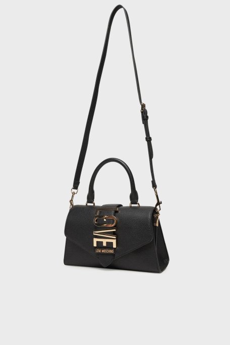 Love Moschino Logolu Çıkarılabilir Askılı Bayan Çanta JC4226PP0MKC0000 SİYAH - 3