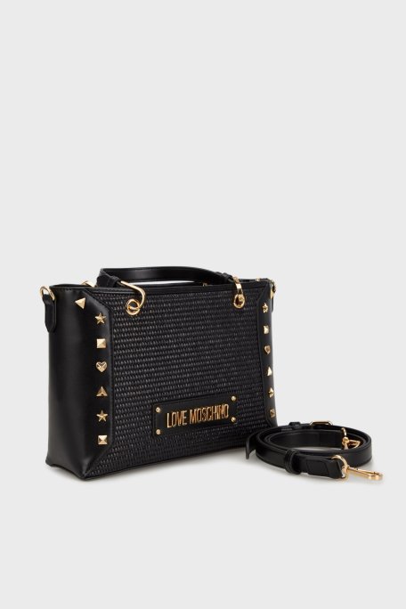 Love Moschino Logolu Çıkarılabilir Askılı Bayan Çanta JC4276PP0MKW100A SİYAH - 1