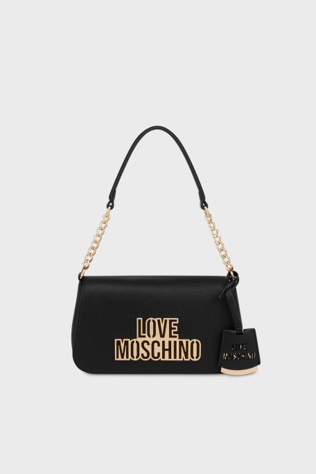 Love Moschino Logolu Çıkarılabilir Askılı Bayan Çanta JC4337PP0LKO0000 SİYAH - 1