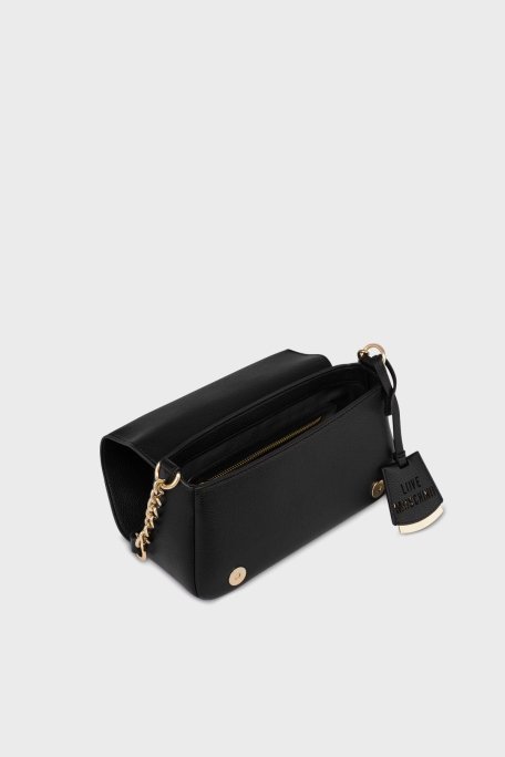 Love Moschino Logolu Çıkarılabilir Askılı Bayan Çanta JC4337PP0LKO0000 SİYAH - 4