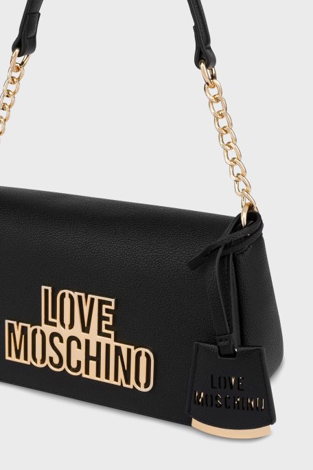 Love Moschino Logolu Çıkarılabilir Askılı Bayan Çanta JC4337PP0LKO0000 SİYAH - 5