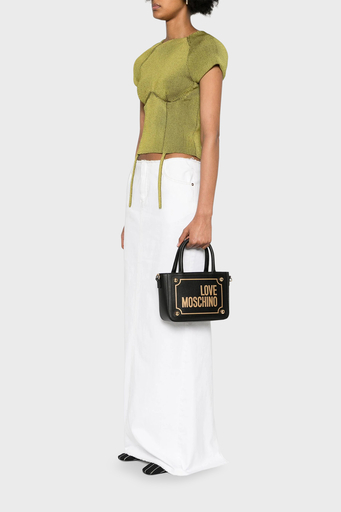 Love Moschino Logolu Çıkarılabilir Uzatma Askılı Bayan Çanta JC4351PP0IK1100A SİYAH - 2