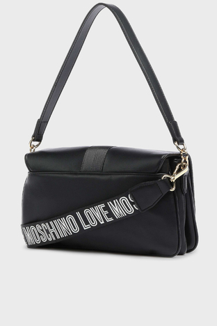 Love Moschino - Love Moschino Logolu Çıkarılabilir Uzatma Askılı Bayan Çanta JC4367PP0FKH100A SİYAH (1)