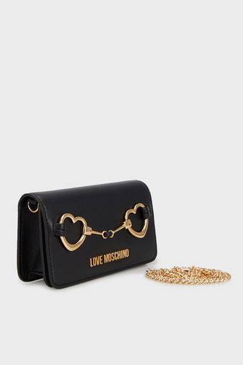 Love Moschino Logolu Çıkarılabilir Zincir Askılı Portföy Bayan Cüzdan JC5643PP1MLB0000 SİYAH - 1