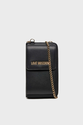 Love Moschino Logolu Çıkarılabilir Zincir Askılı Portföy Bayan Cüzdan JC5701PP0LLD0000 SİYAH - 1