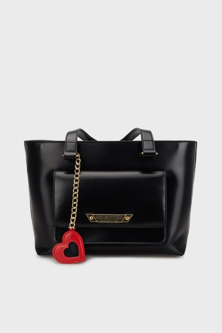 Love Moschino Logolu Fermuarlı Büyük Bayan Çanta JC4141PP1LLM1000 SİYAH - 5