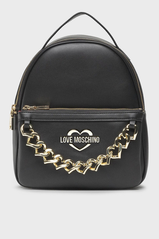 Love Moschino - Love Moschino Logolu Fermuarlı Çanta Bayan Sırt Çantası JC4194PP1FLK0000 SİYAH