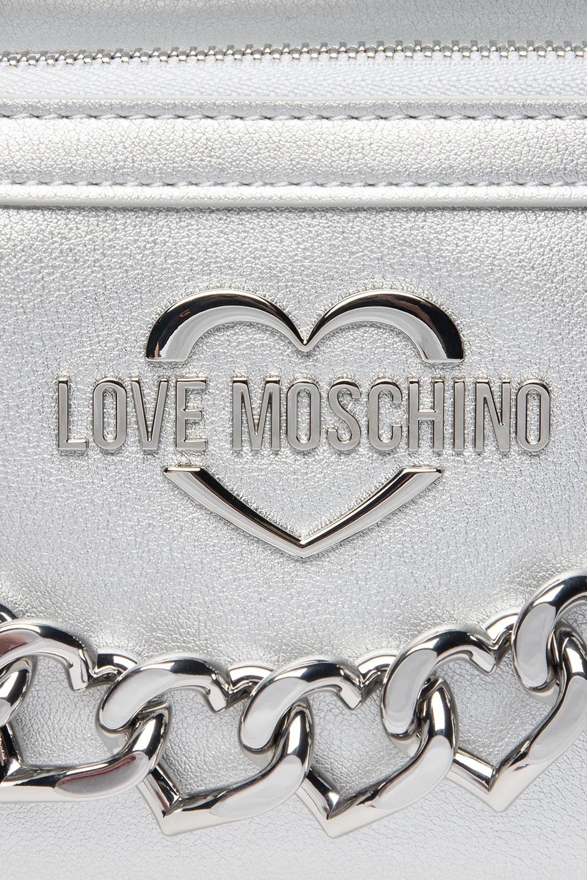 Love Moschino Logolu Fermuarlı Çanta Bayan Sırt Çantası JC4194PP1FLK0902 GÜMÜŞ