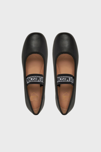 Love Moschino Logolu Hakiki Deri Tek Bantlı Babet Bayan Ayakkabı JA11071G0MIE0000 SİYAH - 3