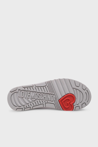 Love Moschino Logolu Kalın Tabanlı Deri Sneaker Bayan Ayakkabı JA15436G1GIAP10A Beyaz-Fuşya - 4