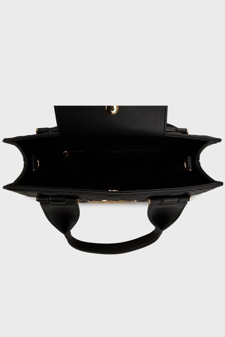 Love Moschino Logolu Kapitone Dokulu Çıkarılabilir Askılı Bayan Çanta JC4303PP0MK1200A SİYAH - 3