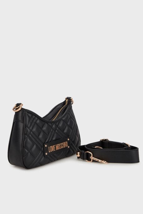 Love Moschino Logolu Kapitoneli Çift Askılı Bayan Çanta JC4152PP1MLA0000 SİYAH - 3