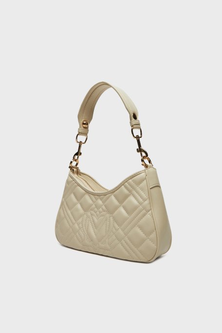 Love Moschino Logolu Kapitoneli Çift Askılı Bayan Çanta JC4152PP1MLA0110 KREM - 2