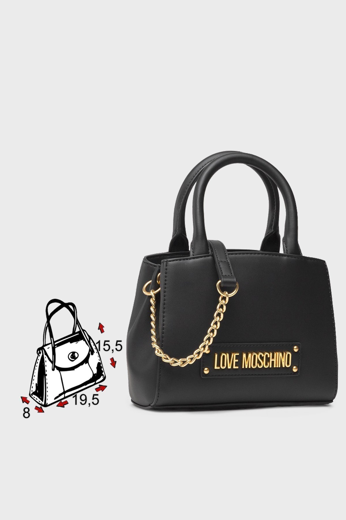 Love Moschino Logolu Suni Kürk Aksesuarlı Zincir Askılı Bayan Çanta S JC4310PP0DKN0000 SİYAH