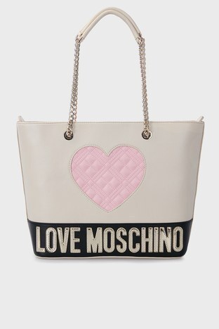 Love Moschino - Love Moschino Logolu Zincir Askılı Bayan Çanta JC4024PP1ELD111A PEMBE