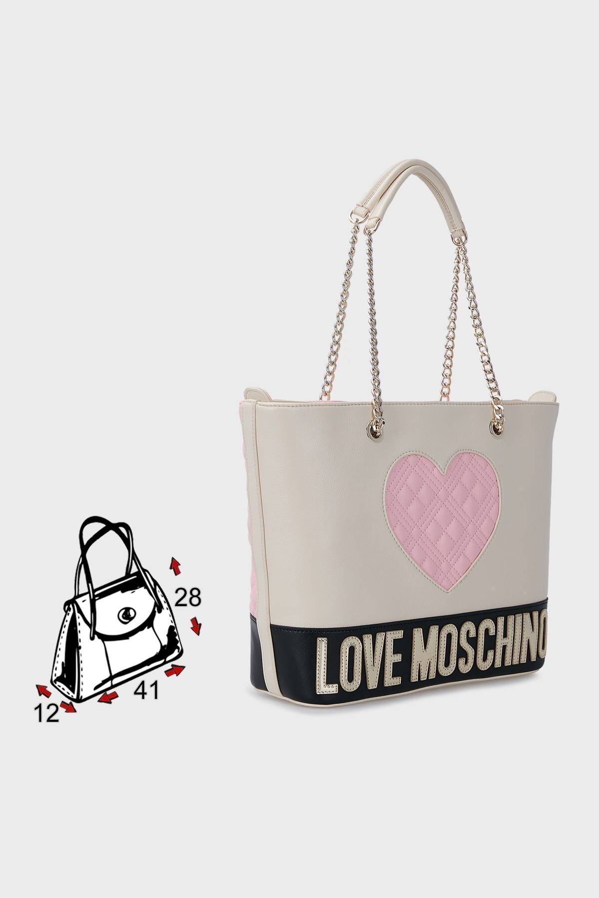 Love Moschino Logolu Zincir Askılı Bayan Çanta JC4024PP1ELD111A PEMBE