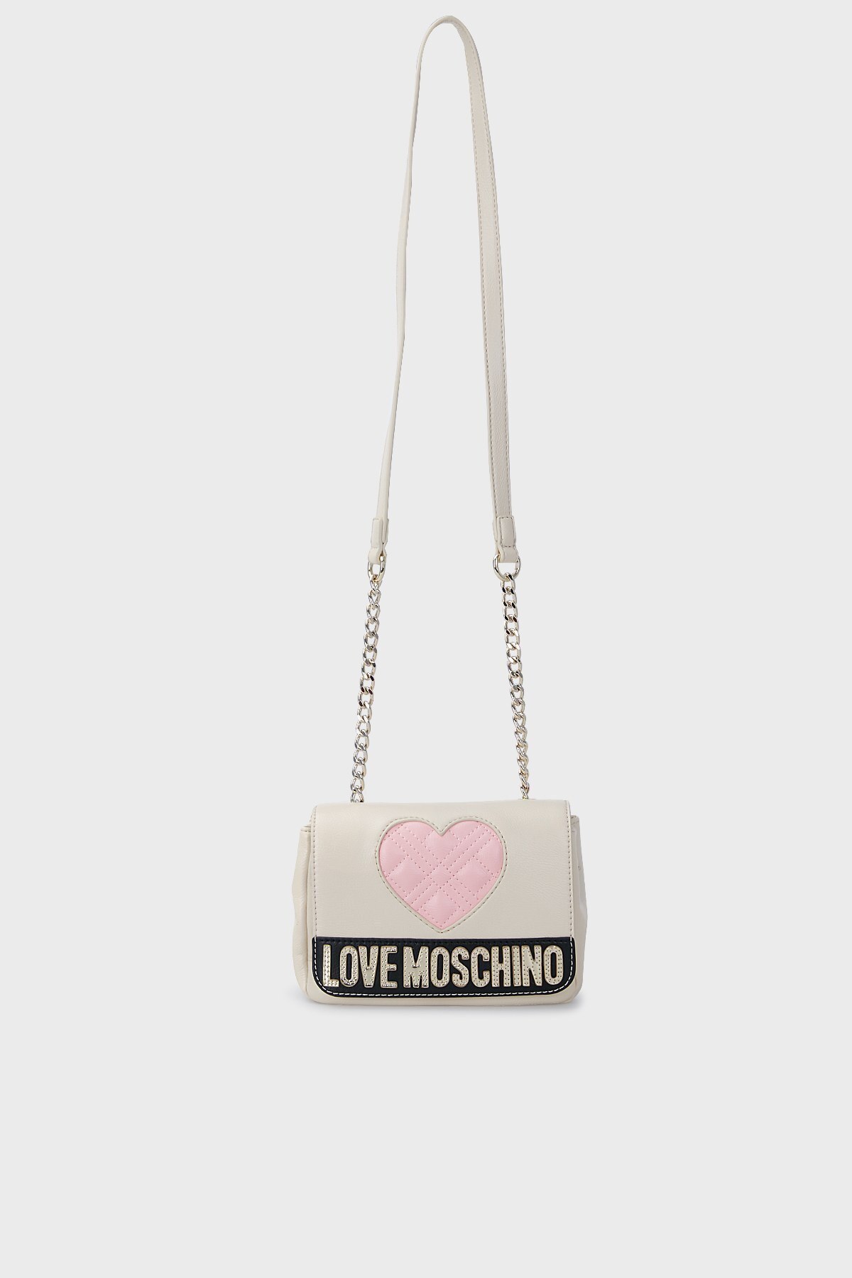 Love Moschino Logolu Zincir Askılı Bayan Çanta JC4026PP1ELD111A PEMBE-BEJ