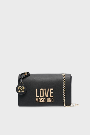 Love Moschino - Love Moschino Logolu Zincir Askılı Bayan Çanta JC4099PP1GLI0000 SİYAH