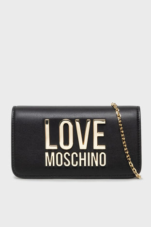 Love Moschino - Love Moschino Logolu Zincir Askılı Bayan Cüzdan JC5610PP1FLJ000A SİYAH