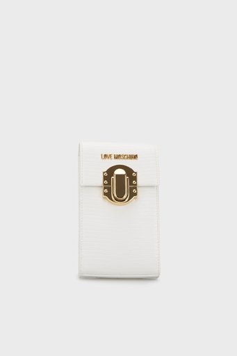 Love Moschino Logolu Zincir Askılı Bayan Telefon Çantası JC5727PP0GKU0100 BEYAZ - 1