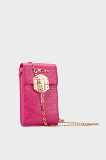 Love Moschino Logolu Zincir Askılı Bayan Telefon Çantası JC5727PP0GKU0604 FUŞYA - 2