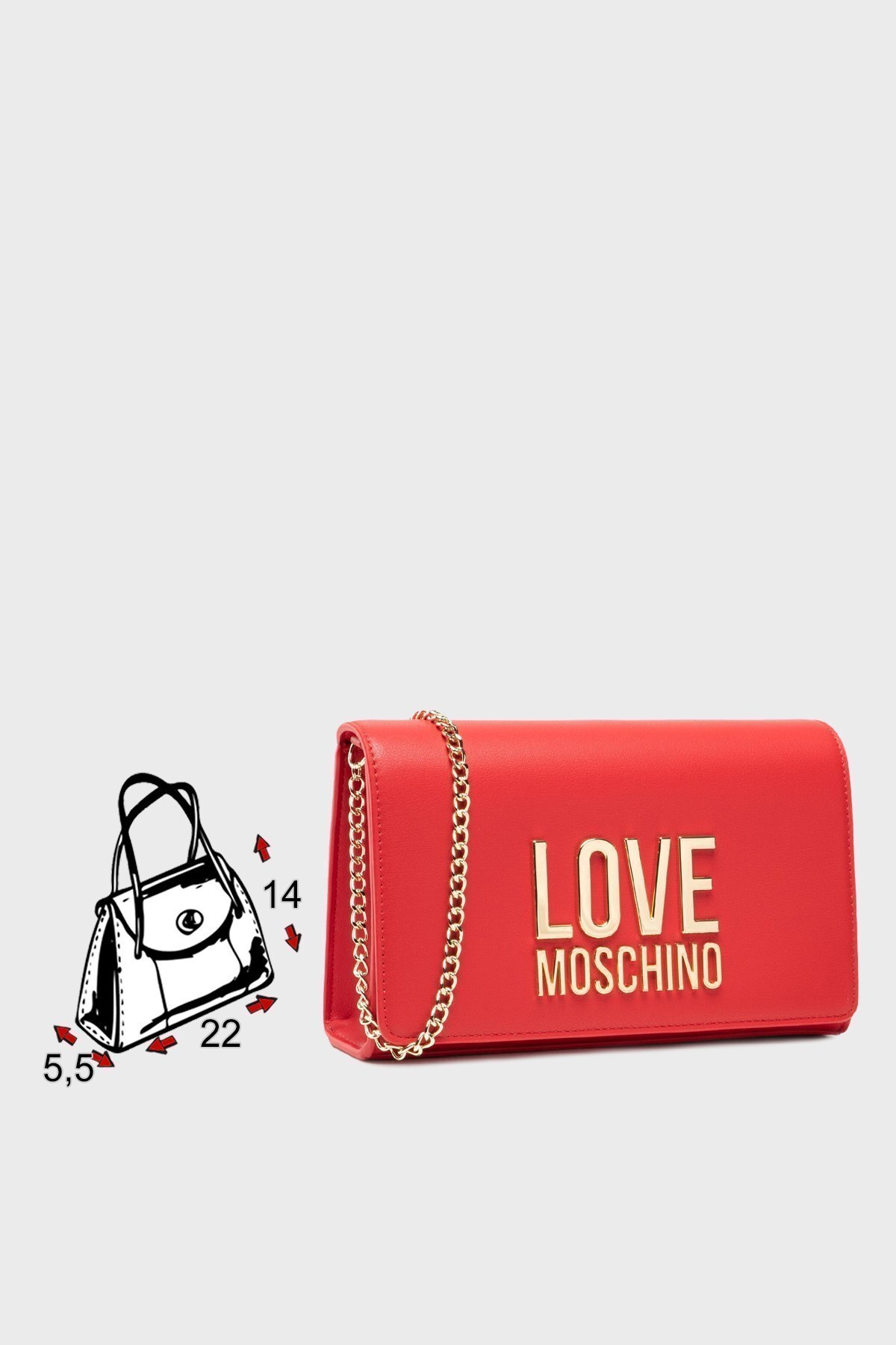 Love Moschino Logolu Zincir Askılı Deri Bayan Çanta JC4127PP1ELJ050A KIRMIZI