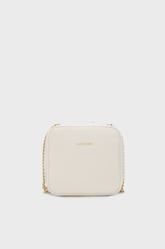 Love Moschino Logolu Zincir Askılı Fermuarlı Bayan Çanta JC4334PP0GK2010A BEYAZ - 3