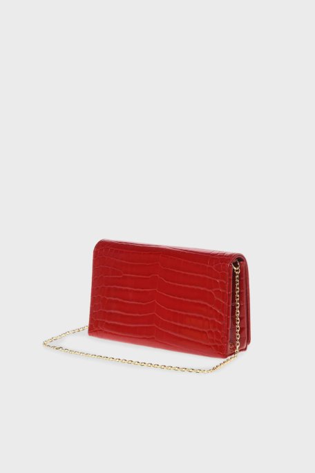 Love Moschino Logolu Zincir Askılı Krokodil Dokulu Bayan Çanta JC4079PP0LKJ0500 KIRMIZI - 7