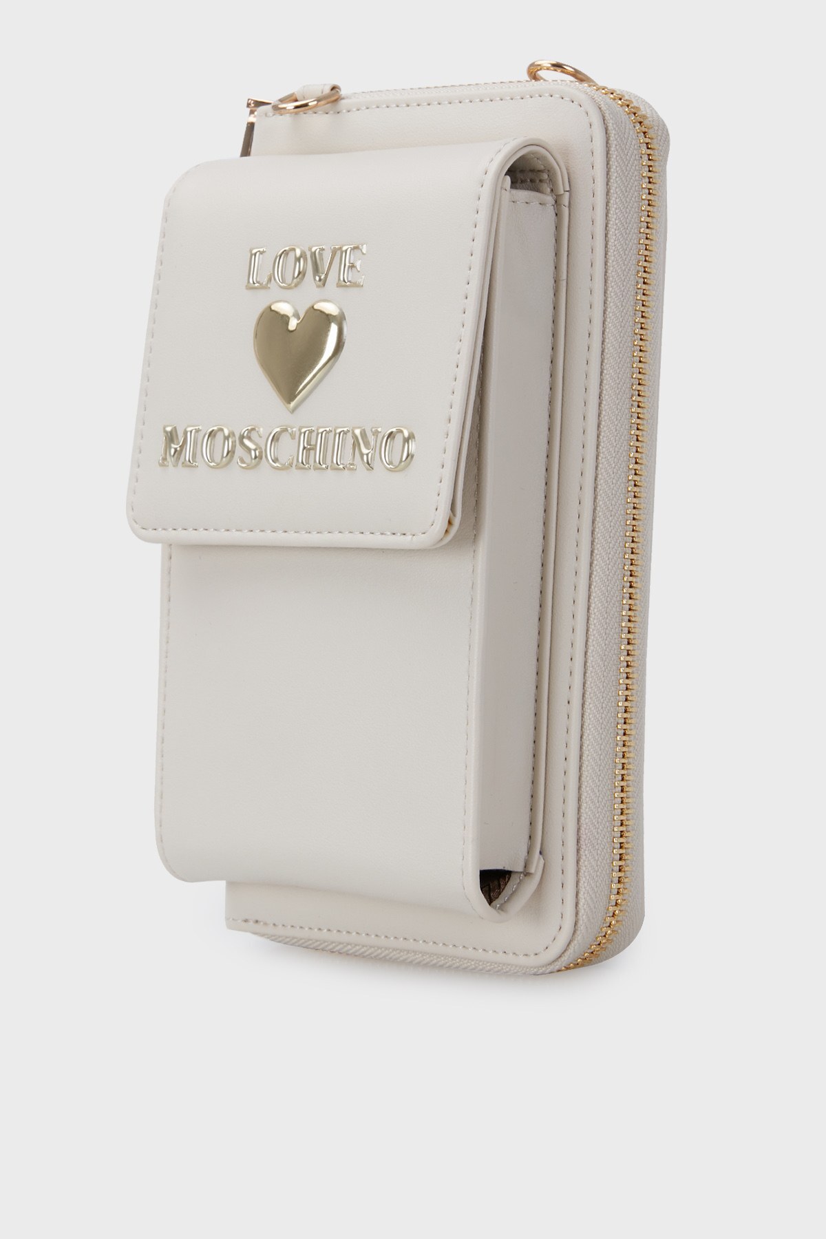 Love Moschino Logolu Zincir Askılı Telefon Bölmeli Bayan Cüzdan S JC5638PP1DLF0110 BEJ