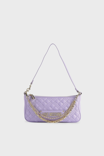 Love Moschino Logolu Zincir Detaylı Çıkarılabilir Askılı Kapitone Bayan Çanta JC4258PP0GKA0651 LİLA - 1