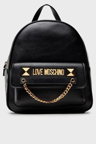 Love Moschino - Love Moschino Logolu Zincirli Ayarlanabilir Omuz Askılı Bayan Çanta S JC4244PP0DKC0000 SİYAH