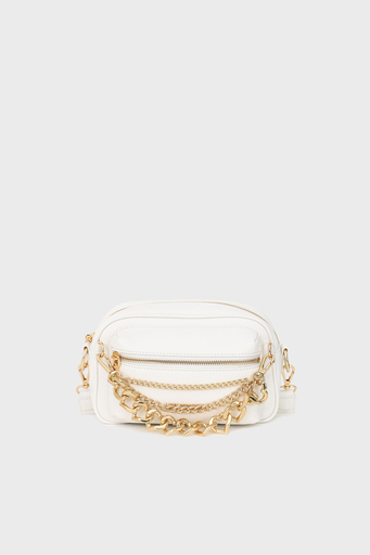 Love Moschino Logolu Zincirli Çıkarılabilir Uzatma Askılı Bayan Çanta JC4291PP0GKT0100 BEYAZ - 1