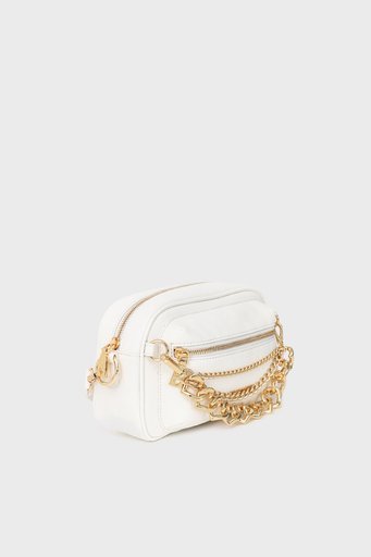 Love Moschino Logolu Zincirli Çıkarılabilir Uzatma Askılı Bayan Çanta JC4291PP0GKT0100 BEYAZ - 3