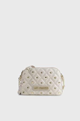 Love Moschino Logolu Zincirli Omuz Askılı Kapitone Bayan Çanta JC4270PP0GKC110B BEJ - 1