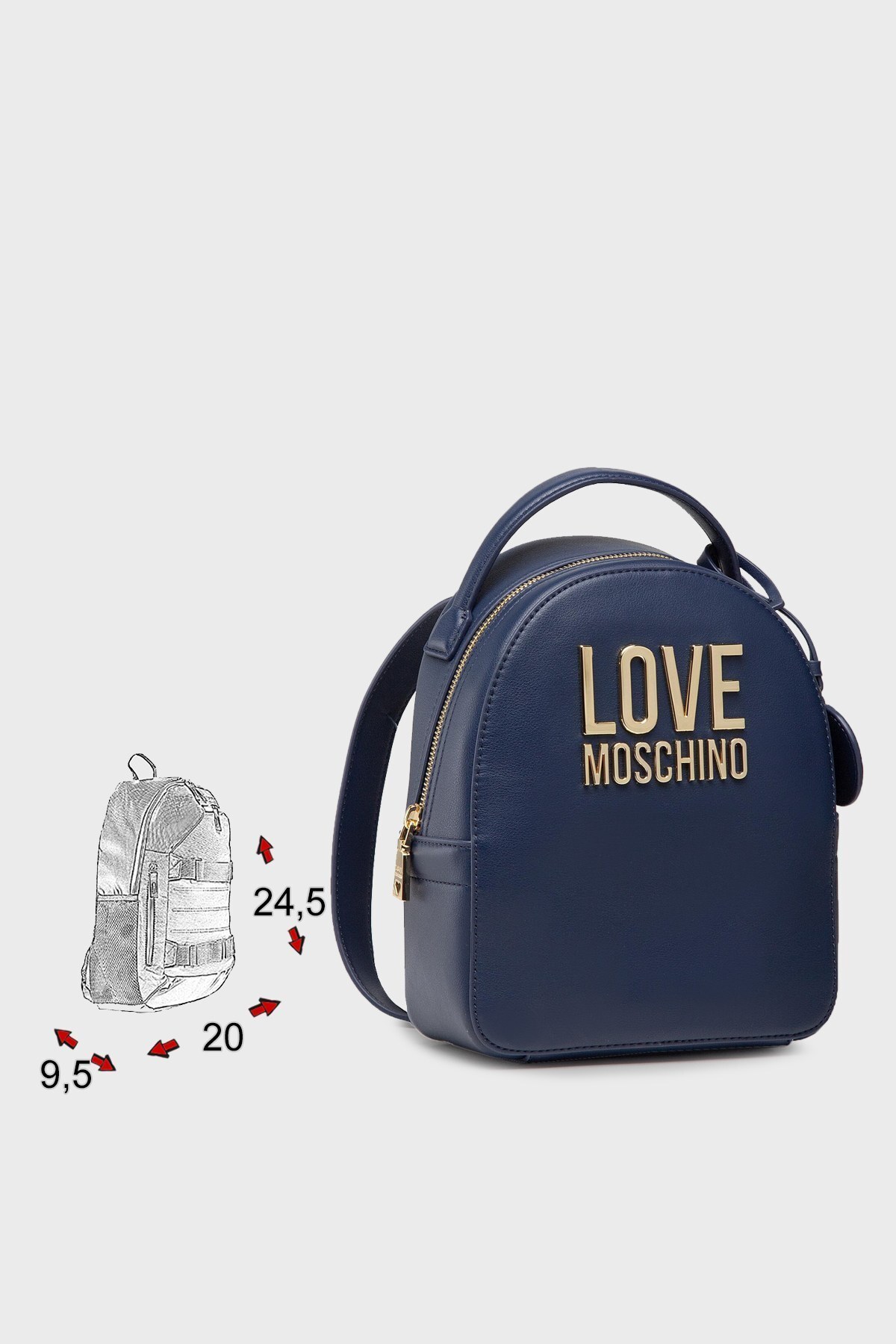 Love Moschino Marka Logolu Ayarlanabilir Askılı Bayan Sırt Çantası S JC4101PP1DLJ070A LACİVERT