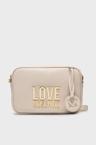 Love Moschino - Love Moschino Marka Logolu Ayarlanabilir Omuz Askılı Bayan Çanta JC4107PP1ELJ010A BEJ