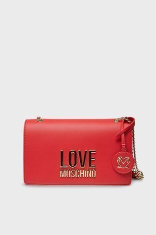 Love Moschino - Love Moschino Marka Logolu Zincir Askılı Bayan Çanta JC4099PP1DLJ050A KIRMIZI
