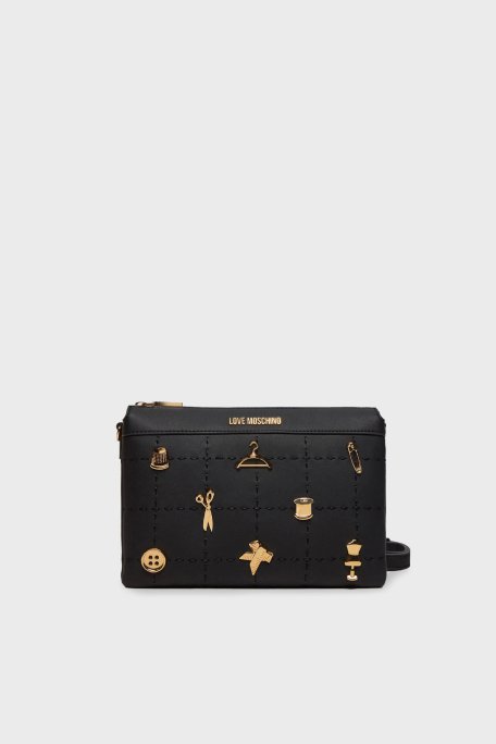 Love Moschino Metal Aksesuar Detaylı Ayarlanabilir Askılı Bayan Çanta JC4068PP1LLI0000 SİYAH - 7