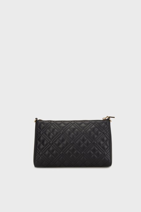 Love Moschino Metal Logolu Hakiki Deri Çıkarılabilir Askılı Bayan Çanta JC4300PP0MK1200A SİYAH - 2