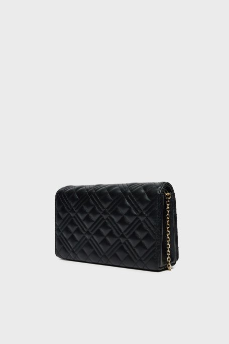 Love Moschino Parlak Kapitoneli Zincir Askılı Bayan Çanta JC4079PP1MLA0000 SİYAH - 2